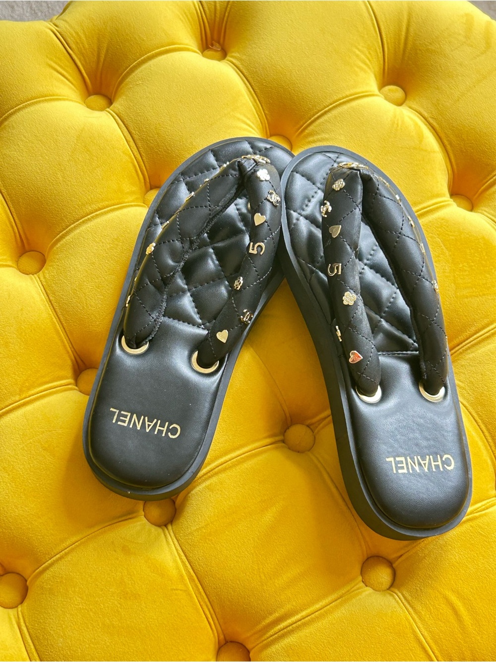 SOLD.  SOLD.  SOLD. 
Chanel Leather Flip Flops - Picture 2 of 9